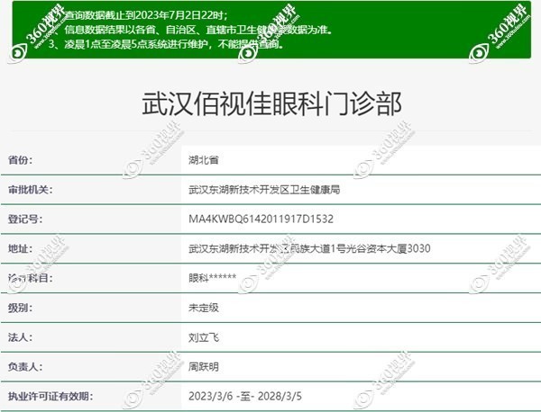 武汉佰视佳眼科医疗资质