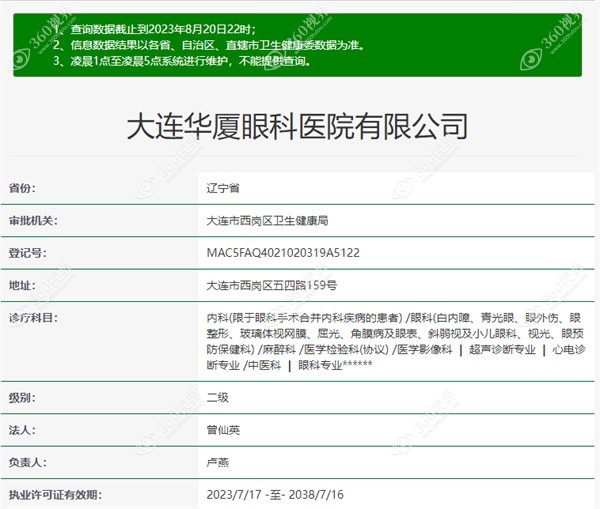 大连华厦眼科医院资质