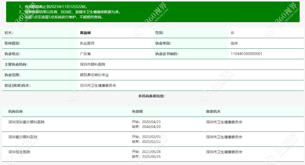 深圳爱尔眼科医院黄丽娜医生简介www.360tulou.com