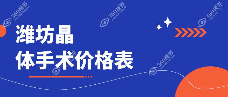 潍坊晶体手术排名榜单前1医院名单+价格价格表分享!技术强技术精湛
