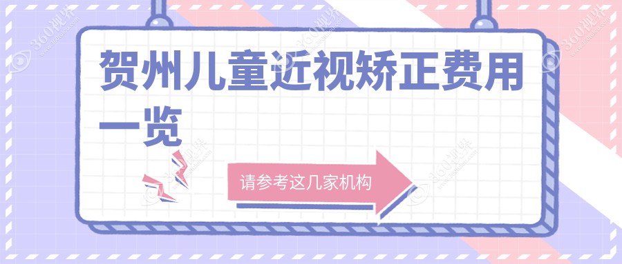 贺州儿童近视矫正价目表:1860-7950元