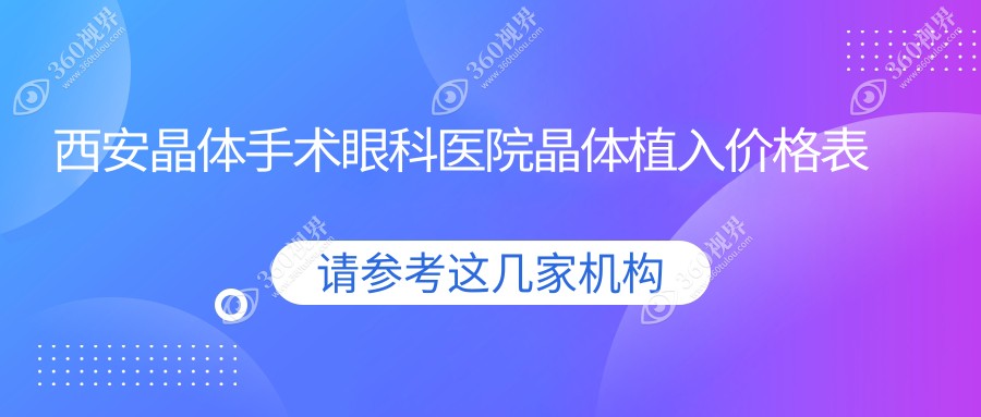 西安晶体手术眼科医院晶体植入价格表