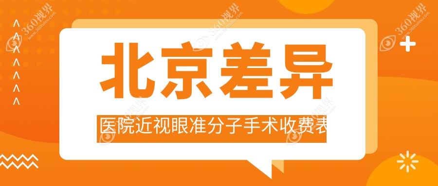 北京差异医院近视眼准分子手术收费表