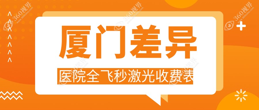 厦门差异医院全飞秒激光收费表