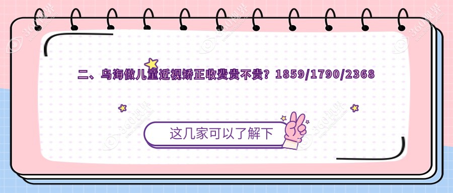 二、乌海做儿童近视矫正收费贵不贵？1859/1790/2368