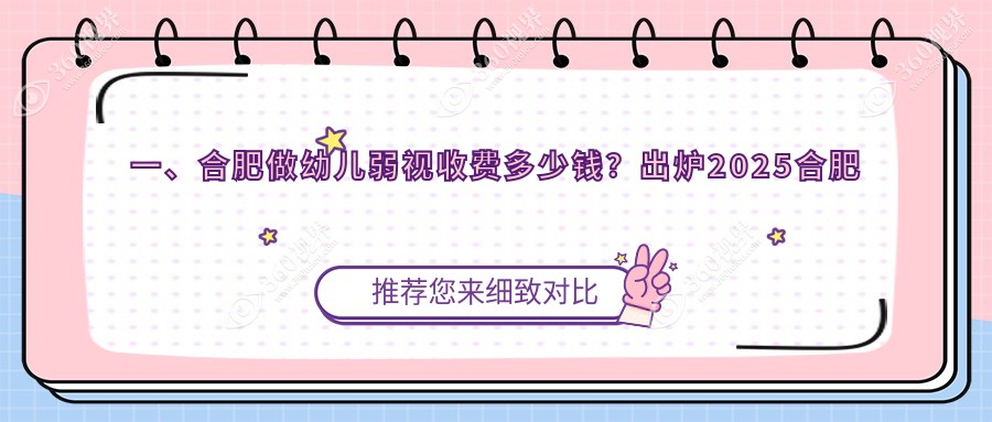 合肥幼儿弱视治疗费用详解：含小睑裂矫正500元&内眦赘皮2千元价格一览