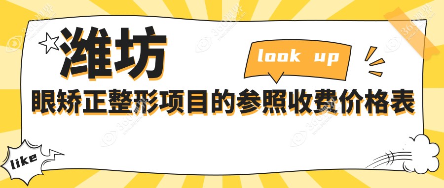 潍坊眼矫正整形价格表揭晓！小睑裂矫正费用详情一网打尽