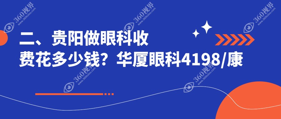 二、贵阳做眼科收费花多少钱？华厦眼科4198/康视4989/晶朗5888