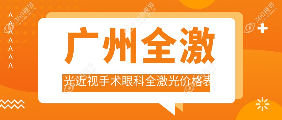 广州全激光近视手术眼科全激光价格表