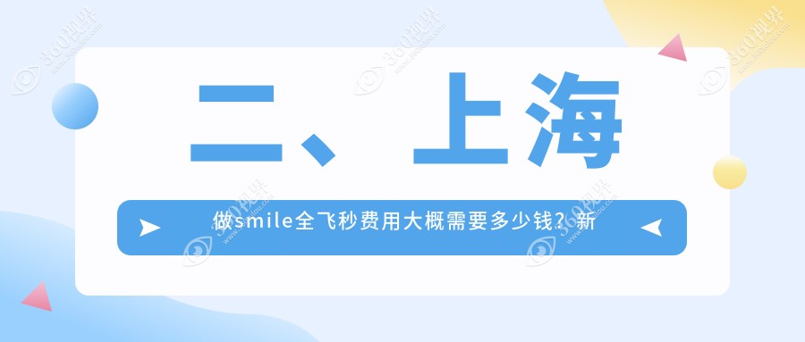 二、上海做smile全飞秒费用大概需要多少钱？新视界眼科12660/新视界11459/爱尔眼科8898