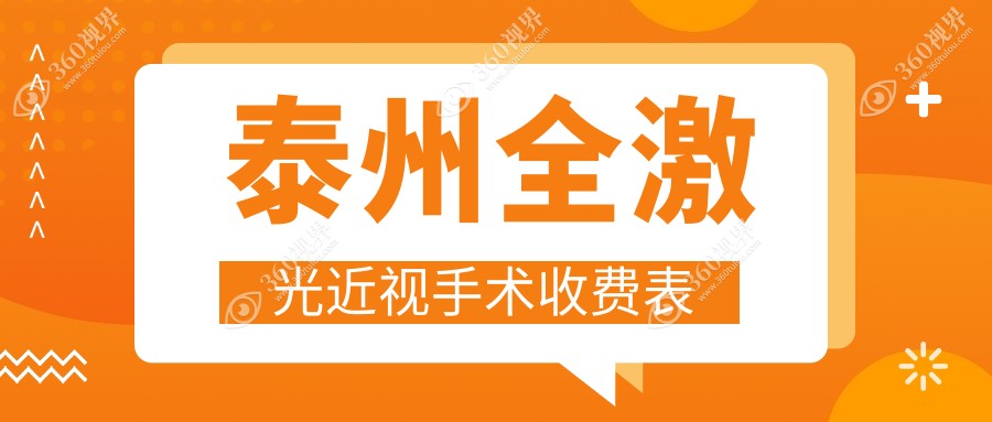 泰州睛逸C+全激光近视手术费用详解，了解一次矫正的价格！