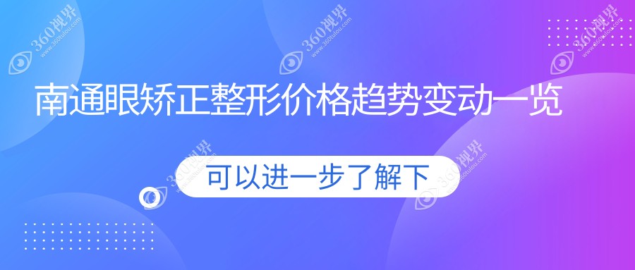 南通眼矫正整形价格趋势变动一览