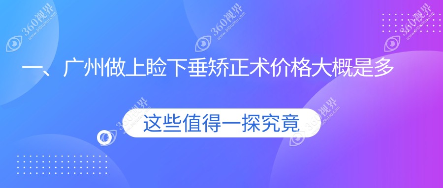 广州上睑下垂矫正术价格揭秘：专业机构仅需5000元起，重塑明眸魅力！