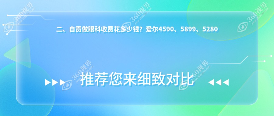二、自贡做眼科收费花多少钱？爱尔4590、5899、5280