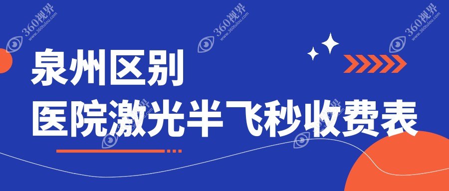 泉州区别医院激光半飞秒收费表