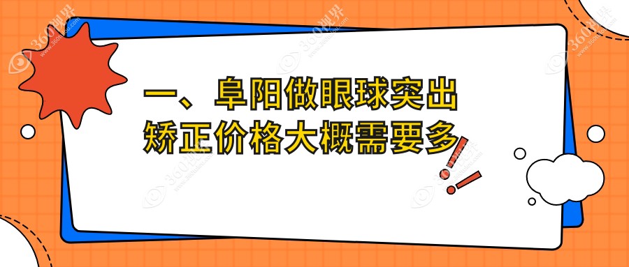 阜阳眼球突出矫正费用揭秘！含眼睑内翻矫正与儿童斜视专业解答