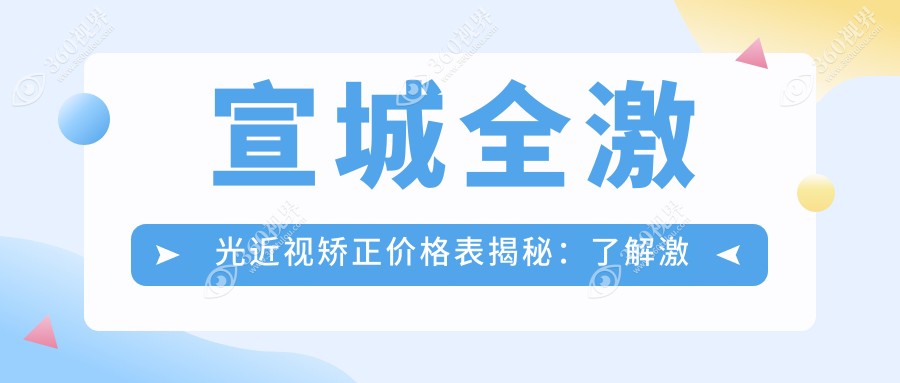 宣城全激光近视矫正价格表揭秘：了解激光半飞秒手术费用详情