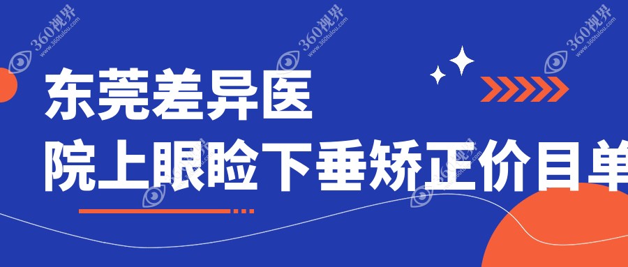 东莞差异医院上眼睑下垂矫正价目单