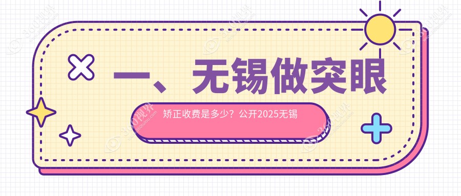 无锡突眼矫正价格表全揭秘 专业眼科服务费用透明仅需8000元起