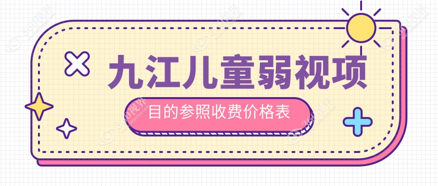九江儿童弱视治疗费用全解析，内眦赘皮矫正2000元起，斜视3000元，眼球突出8000元