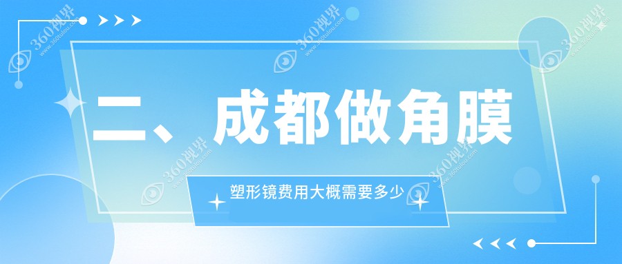 二、成都做角膜塑形镜费用大概需要多少钱？苏扬4568、睛彩4389、欧普眼5759