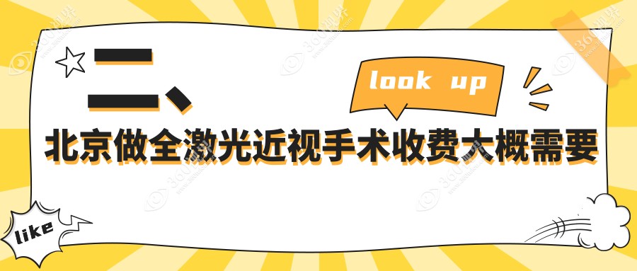 二、北京做全激光近视手术收费大概需要多少钱？朝聚17258|民众眼科14458|维视15569