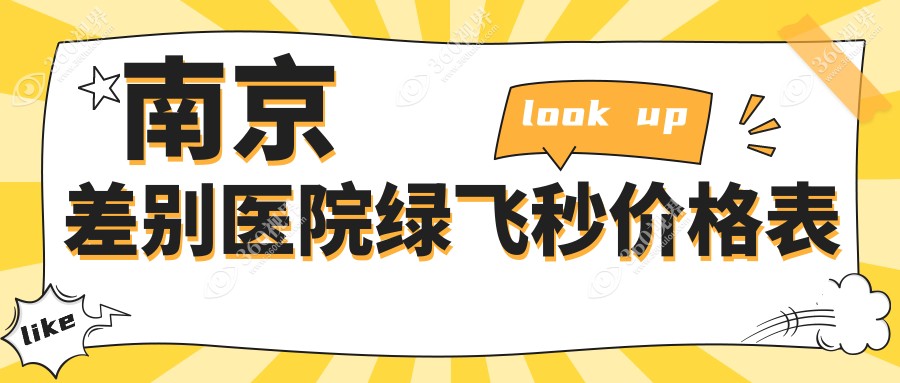 南京差别医院绿飞秒价格表