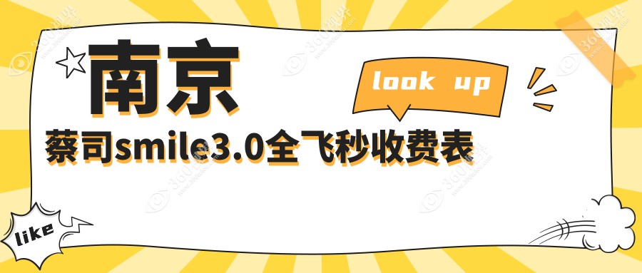 南京做蔡司smile3.0全飞秒费用揭晓：全飞秒激光15000元起，德国蔡司个性化定制16000元