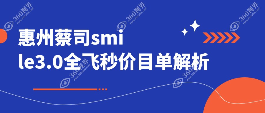 惠州蔡司smile3.0全飞秒近视手术价格对比，明康眼科与雷诺希玛等医院费用一览