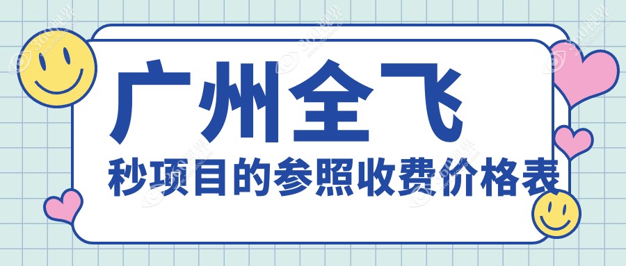 广州全飞秒项目的参照收费价格表
