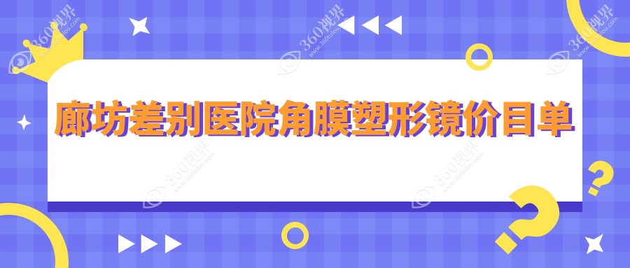 廊坊差别医院角膜塑形镜价目单