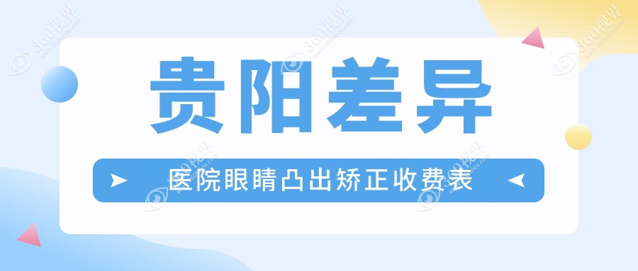 贵阳差异医院眼睛凸出矫正收费表
