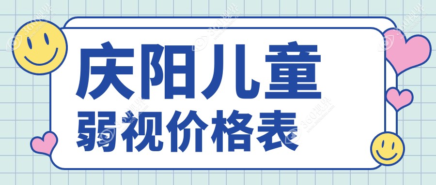 庆阳儿童弱视治疗价格表一览，含眼球突出矫正方案费用详情