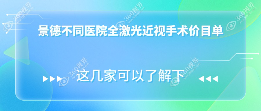 景德不同医院全激光近视手术价目单