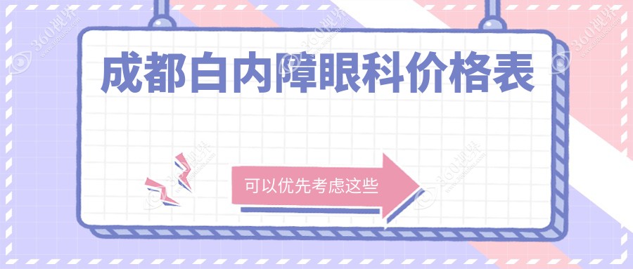 成都白内障眼科价格表