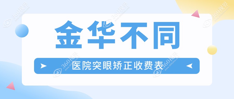 金华不同医院突眼矫正收费表