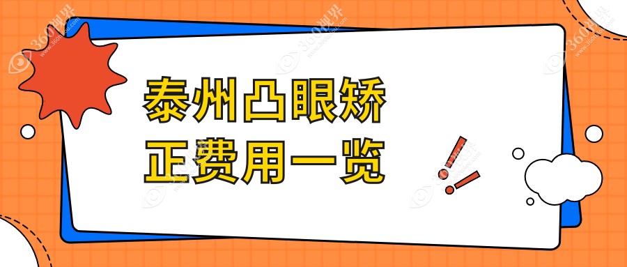 泰州眼球突出矫正费用详情：专业凸眼矫正价格仅需8000元起