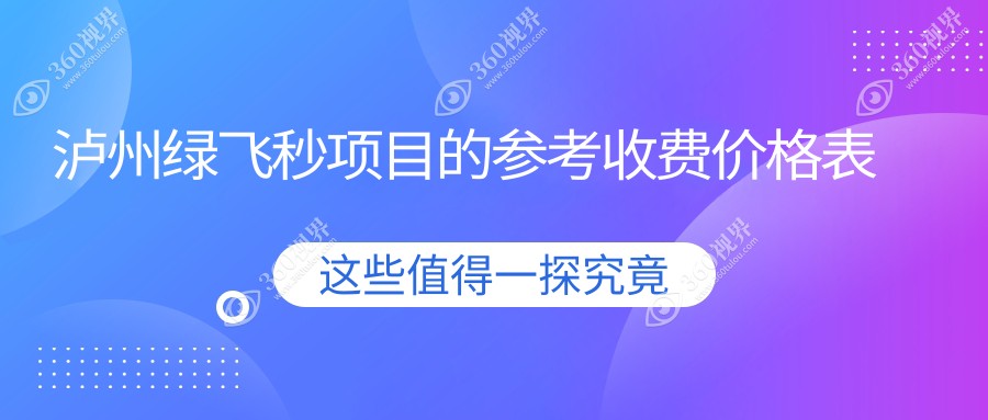 四川泸州唯美视眼科绿飞秒手术费用标准全面解析
