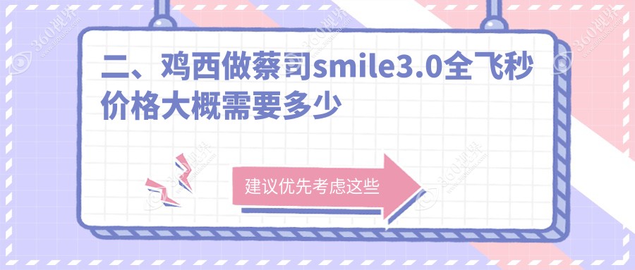 二、鸡西做蔡司smile3.0全飞秒价格大概需要多少钱？爱尔14588|14558|14159