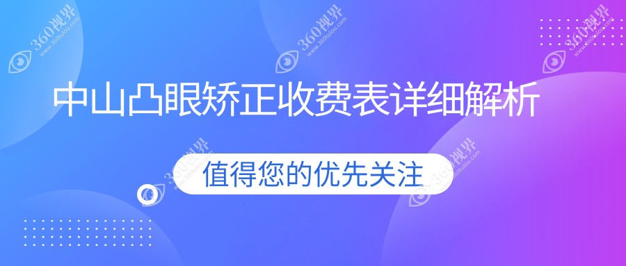 中山凸眼矫正费用详解：小睑裂矫正手术收费标准全面解析