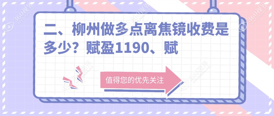 二、柳州做多点离焦镜收费是多少？赋盈1190、赋盈1460、1180
