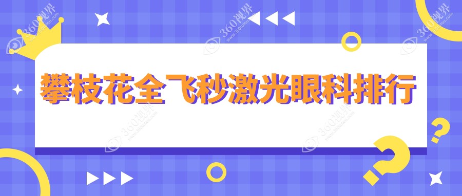 攀枝花全飞秒激光眼科手术医院排名出炉，附价格表及医院详细地址