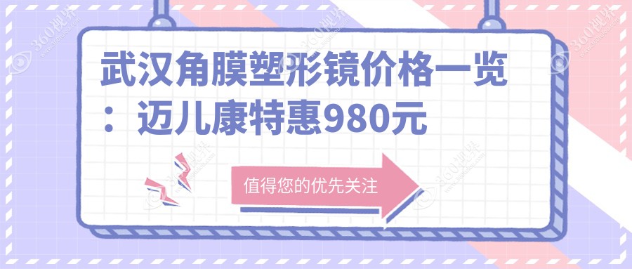 武汉角膜塑形镜价格一览：迈儿康特惠980元起，日本alpha阿尔法精选10000元