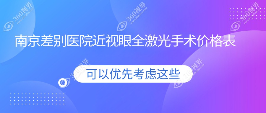 南京差别医院近视眼全激光手术价格表