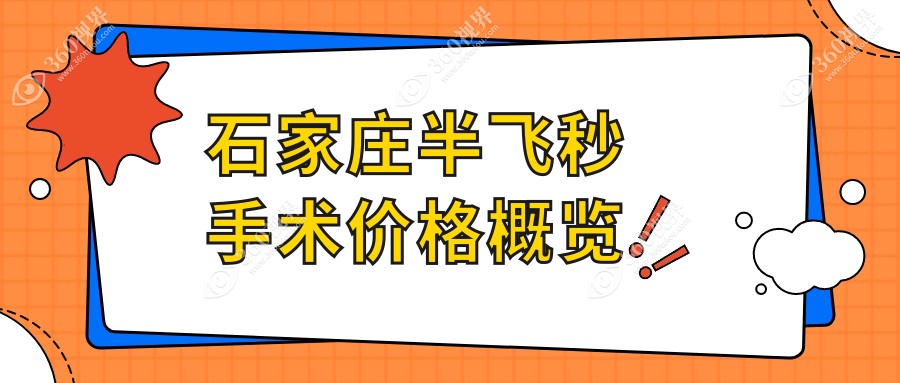 石家庄半飞秒手术费用大盘点，复明眼科等五家医院收费标准详解