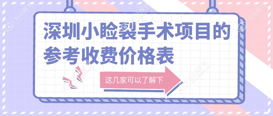 深圳小睑裂手术费用揭秘：专业眼科服务，价格亲民仅需5000元起