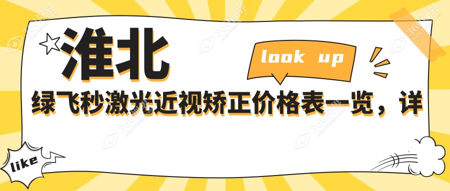 淮北绿飞秒激光近视矫正价格表一览，详细费用及医院地址指南
