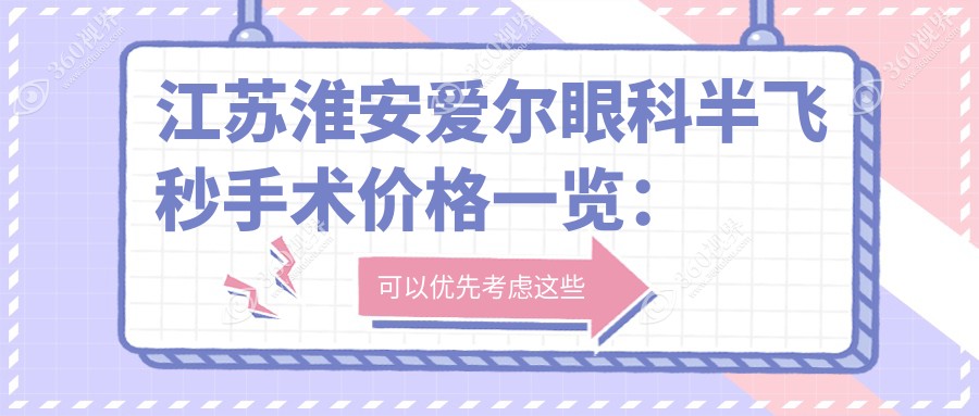 江苏淮安爱尔眼科半飞秒手术价格一览:专业解析与费用透明推荐