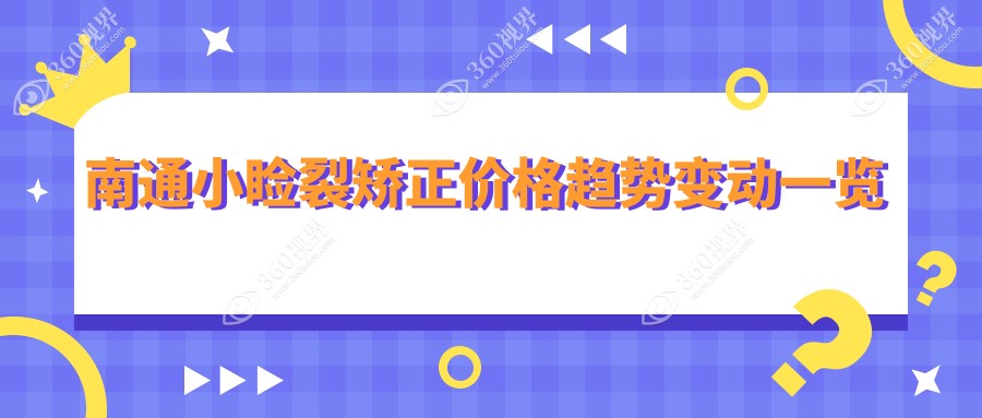 南通小睑裂矫正价格趋势变动一览