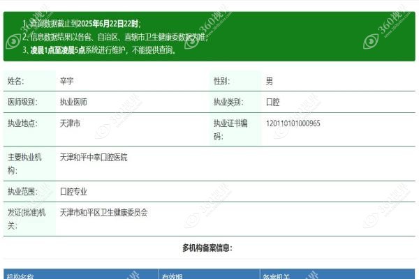 天津和平中幸口腔医院辛宇怎么样
